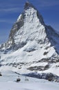 Skiing and the matterhorn Royalty Free Stock Photo