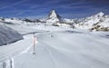 Skiing and the Matterhorn Royalty Free Stock Photo