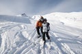 Skiing, mother and child Royalty Free Stock Photo