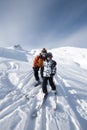 Skiing, mother and child Royalty Free Stock Photo