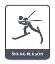 skiing person icon in trendy design style. skiing person icon isolated on white background. skiing person vector icon simple and Royalty Free Stock Photo