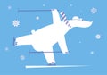 Cartoon skiing bear illustration