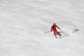 Skiing in red Royalty Free Stock Photo