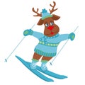 skiing reindeer