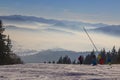 Skiing resort Kubinska Hola, Slovakia. Top view