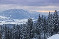 Skiing resort Kubinska Hola, Slovakia. Top view