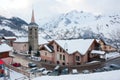 Skiing resort Saint Martin de Belleville in winter Royalty Free Stock Photo