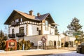 Skiing resort Semmering, Austria. Beautiful traditional chalet in austrian Alps in winter. Royalty Free Stock Photo