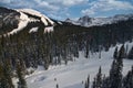 Skiing in the Rockies on a sunny wintets day