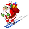 Skiing Santa Royalty Free Stock Photo