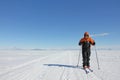 Skiing on the sea ice in Antarctica