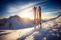 Skiing Serenity: Skis in the Snow