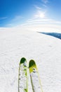 Skiing on a ski slope