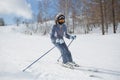 Skiing, skier, winter sport - woman skiing downhill Royalty Free Stock Photo