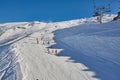 Skiing slopes instructor ski lesson for group of children Royalty Free Stock Photo