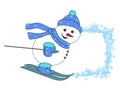skiing snowman