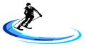 Skiing sport graphic in vector quality.