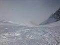 Skiing in the Stubai glacier ski resort Royalty Free Stock Photo