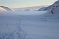 Skiing track on the Kungsleden