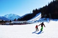 Skiing track, landscape in Auronzo di Cadore, beautiful landscape, Dolomiti mountains, Italy