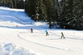 Skiing tracks in Portes du Soleil area, France Royalty Free Stock Photo