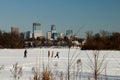 Skiing under the Minneapolis Skyline on Lake of the Isles