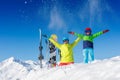 Skiing, winter, snow, sun and fun - kids, boy and girl having fun in the Alps. Child skiing in the mountains. Royalty Free Stock Photo