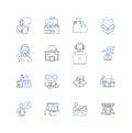 Skill-based work line icons collection. Expertise, Proficiency, Craftsmanship, Knowledge, Mastery, Specialization