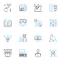 Skill-building linear icons set. Development, Mastery, Competence, Expertise, Growth, Practice, Learning line vector and Royalty Free Stock Photo