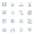 Skill-building linear icons set. Development, Proficiency, Growth, Mastery, Learning, Improvement, Practice line vector Royalty Free Stock Photo