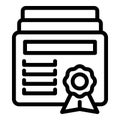 Skill development certificate icon outline vector. Talent improvement