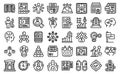 Skill development icons set outline vector. Change business