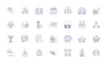 Skill development line icons collection. Learning, Self-improvement, Proficiency, Mastery, Tutoring, Practice, Expertise Royalty Free Stock Photo