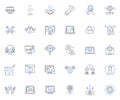Skill enhancement line icons collection. Learning, Education, Training, Development, Improving, Upskilling, Mastery