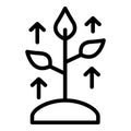 Skill level plant icon outline . Goal career