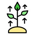 Skill level plant icon flat