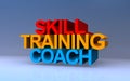 skill training coach on blue Royalty Free Stock Photo
