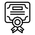 Skill up diploma icon outline . Training level