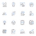 Skill utilization line icons collection. Efficiency, Innovation, Flexibility, Adaptability, Productivity, Expertise