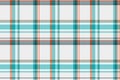 Skill vector seamless texture, summer plaid background textile. Unique pattern check tartan fabric in white and cyan colors