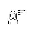 skill, worker, girl icon. Element of Human resources for mobile concept and web apps illustration. Thin line icon for website