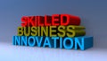 Skilled business innovation on blue