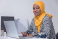 Skilled couch conducting business seminar with young professionals.Advertising area. African american black young women working on Royalty Free Stock Photo