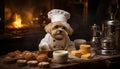 Skilled dog chef preparing nutritious meals in the kitchen for optimal animal nutrition