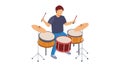 Skilled Drummer Performance, Percussion & Music Arts, vector design Generative AI Royalty Free Stock Photo