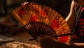 A skilled musician holds a folding fan, playing traditional music generative AI Royalty Free Stock Photo