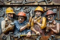 A skilled repair team gathers at a construction site, using various tools and materials to complete their tasks Royalty Free Stock Photo