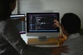 Skilled software developer team programming code on the computer for cyber security Royalty Free Stock Photo