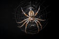 Intricate Spider Weaves Its Delicate Web in the Shadows of the Night. Generative AI Royalty Free Stock Photo
