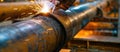 Skilled Welder Working on Industrial Steel Pipe Royalty Free Stock Photo